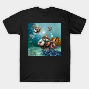 Stunning fantasy steampunk fish T-Shirt